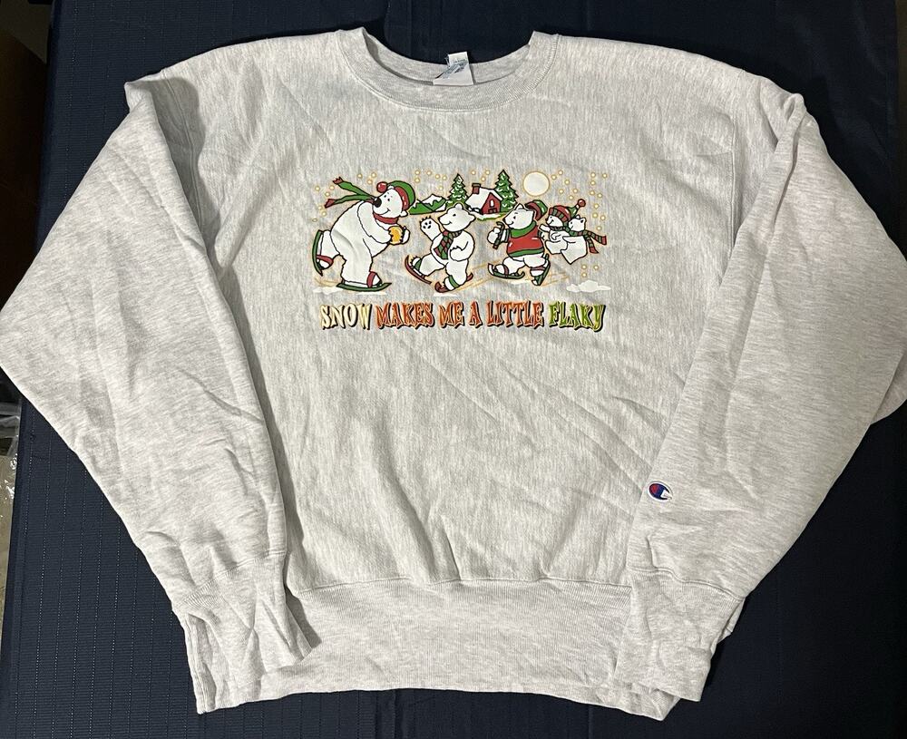Vintage Champion Reverse Weave Sweatshirt Crewneck Large 90s Granny Core Cute